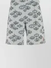 Casablanca Embroidered Stretch Jacquard Bermuda Shorts In White