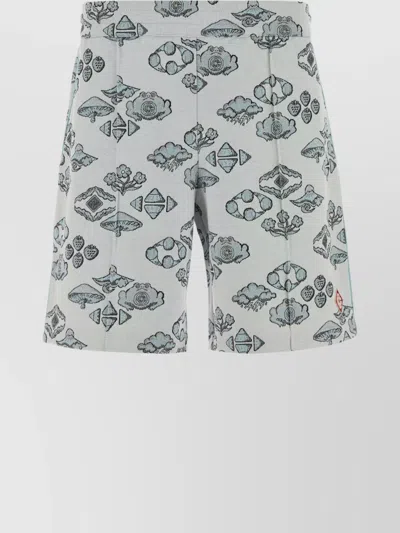 CASABLANCA STRETCH JACQUARD BERMUDA SHORTS EMBROIDERY