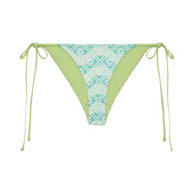 Pre-owned Casablanca String Bikini Bottom 'wavy Monogram' | Multi-color | Women's Size Xs