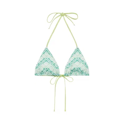 Pre-owned Casablanca String Triangle Bikini Top 'wavy Monogram' | Multi-color | Women's Size M