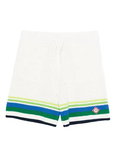 Casablanca Stripe-detail Knitted Shorts In White