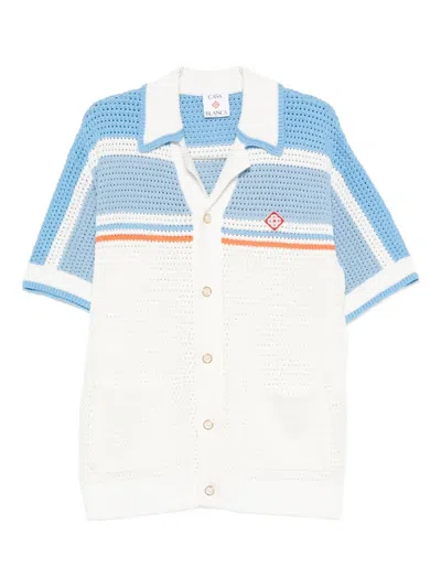 Casablanca Cotton Knit Tennis Shirt In Multi