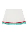 Casablanca High-waisted Pleated Silk Skirt With Colorful Hemline In White