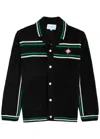 CASABLANCA CASABLANCA STRIPE-INTARSIA CROCHET-KNIT OVERSHIRT