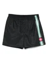 Casablanca Patterned Shorts With Elastic Waistband And Side Stripe In Black