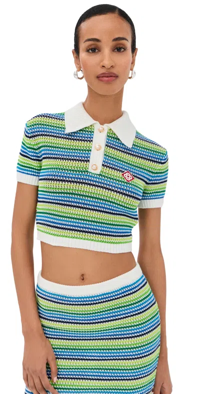 Casablanca Stripe Polo Shirt Stripe In Multi