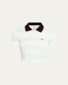 Casablanca Short-sleeved Cotton Sweater With Contrasting Details In Multi