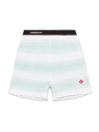 CASABLANCA CASABLANCA STRIPE SHIRRED SHORTS
