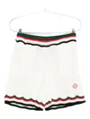 Casablanca Chevron Crochet Bermuda Shorts In White