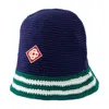 Casablanca Navy Stripe Crochet Bucket Hat In Blue