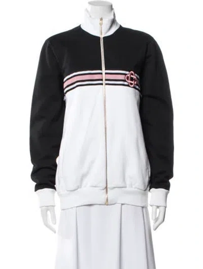 Pre-owned Casablanca Striped Bomber Jacket In Black