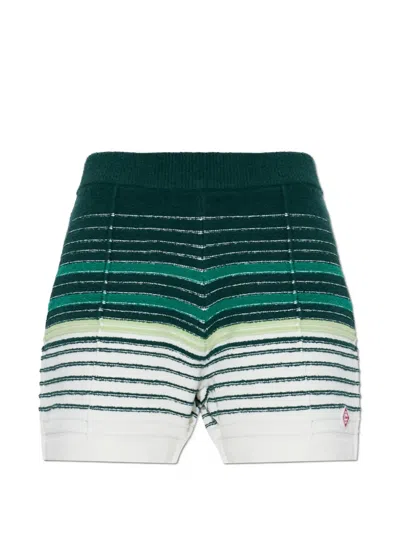 Casablanca Striped Bouclé Shorts In Multi