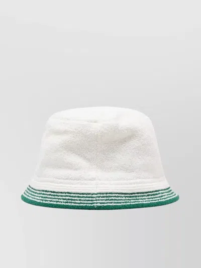 Casablanca Striped Brim Cotton Bucket Hat