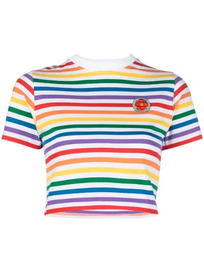 Casablanca Crew Neck Striped Pattern Cropped Length In Multi