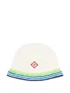 Casablanca Striped-detail Bucket Hat In White
