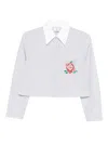 Casablanca Striped Embroidered Shirt In White