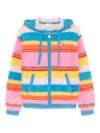 Casablanca Multicolor Fluffy Stripe Oversized Hoodie In Blue