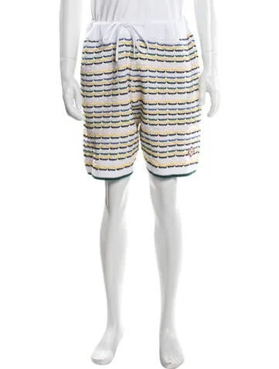 Pre-owned Casablanca Striped Jogger Shorts W/ Tags In White