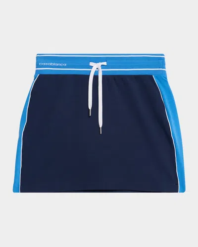 Casablanca Striped Knit Mini Skirt In Blue