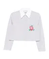Casablanca Striped Embroidered Shirt In Gray