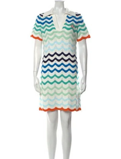 Pre-owned Casablanca Striped Mini Dress W/ Tags In White