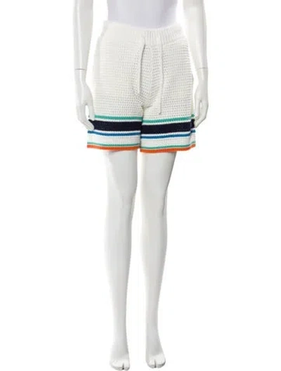 Pre-owned Casablanca Striped Mini Shorts W/ Tags In White