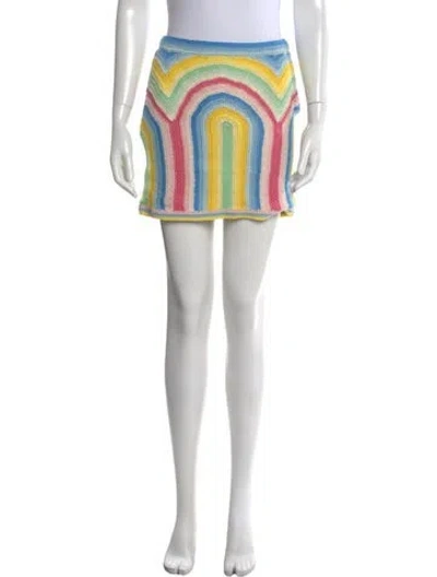 Pre-owned Casablanca Striped Mini Skirt W/ Tags In Blue