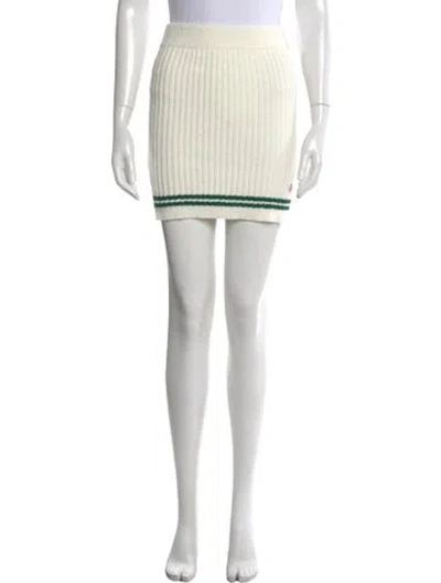 Pre-owned Casablanca Striped Mini Skirt In White