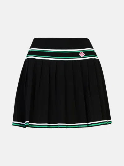 Casablanca Striped Miniskirt In Black Viscose