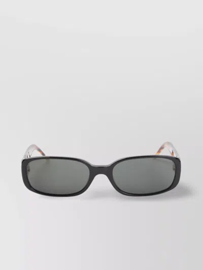 Casablanca Striped Oval Sunglasses Tortoiseshell Arms In Black