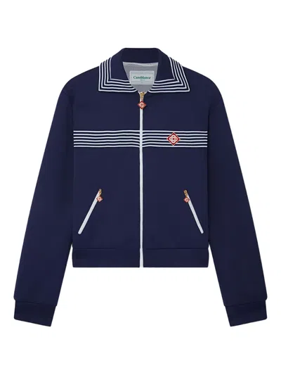 Casablanca Striped-panel Jacket In Blue