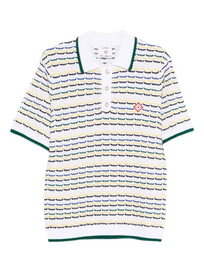 Casablanca Striped-pattern Knitted Polo Shirt In Multi