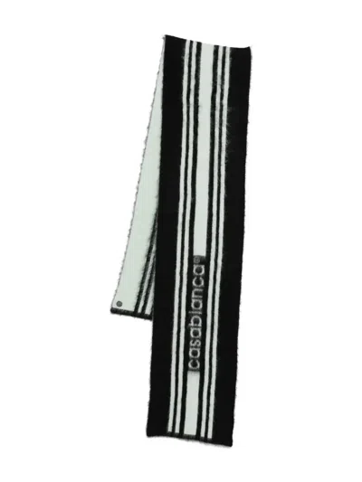 Casablanca Striped-pattern Scarf In Black