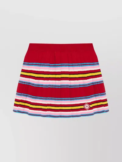 CASABLANCA STRIPED PLEATED MINI SKIRT