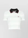 Casablanca Short-sleeved Cotton Sweater With Contrasting Details In White