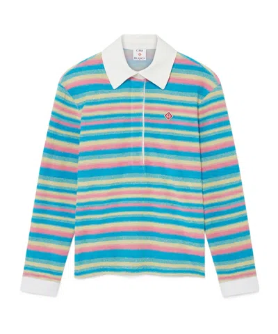 Casablanca Striped Polo Shirt In Multi