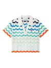 Casablanca Wave Scalloped-trim Cotton-crochet Shirt 5-14 Y In White