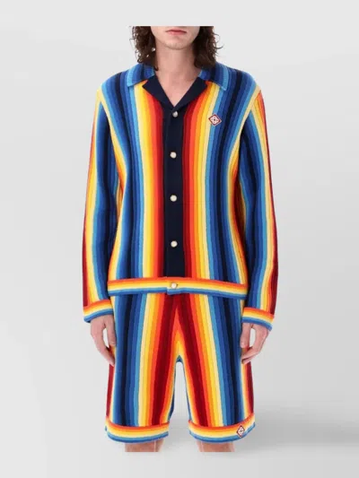CASABLANCA STRIPED RIBBED SLEEVE JACKET