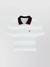 Casablanca Short-sleeved Cotton Sweater With Contrasting Details In White
