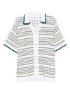 Casablanca Cotton Tuck Stitch Button-up Sweater In Multi