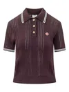 Casablanca Cotton Knit Polo Shirt In Brown