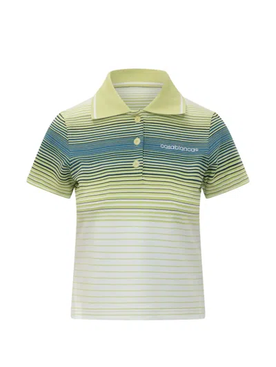 Casablanca Striped Short-sleeve Polo Shirt In Multi