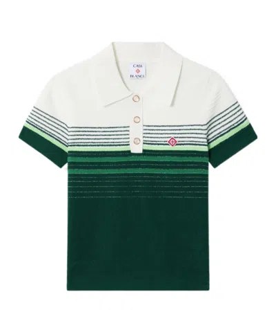 Casablanca Striped Short-sleeve Polo Shirt In Multi