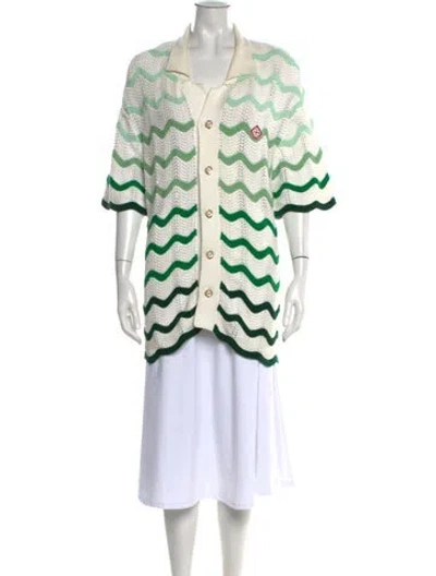 Pre-owned Casablanca Striped Sweater In White