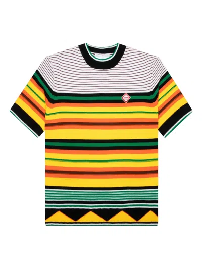 Casablanca Striped T-shirt In Yellow