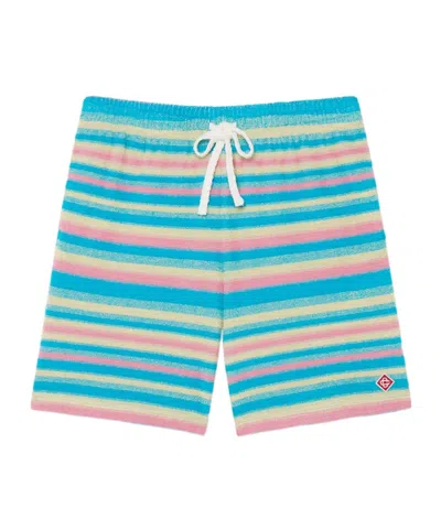 Casablanca Striped Terry Shorts In Multi