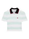 Casablanca Short-sleeved Cotton Sweater With Contrasting Details In White