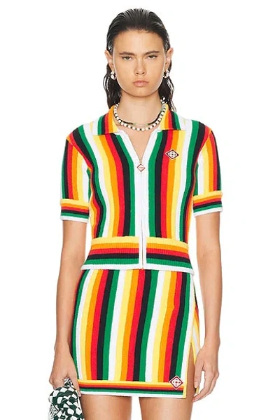 Casablanca Striped Towelling Shirt In Multicolor