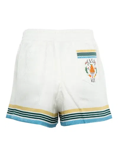 Casablanca Striped-trim Shorts In White