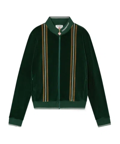Casablanca Striped Zip-up Jacket In Green